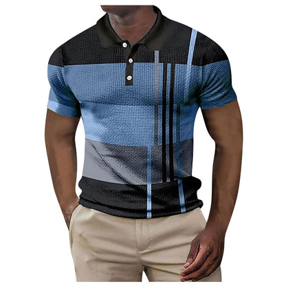 Herren Polohemd Kurzarm Modern Grafikmuster