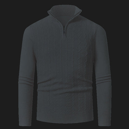 Herren Strickpullover Modern Reißverschluss Kragen Übergröße