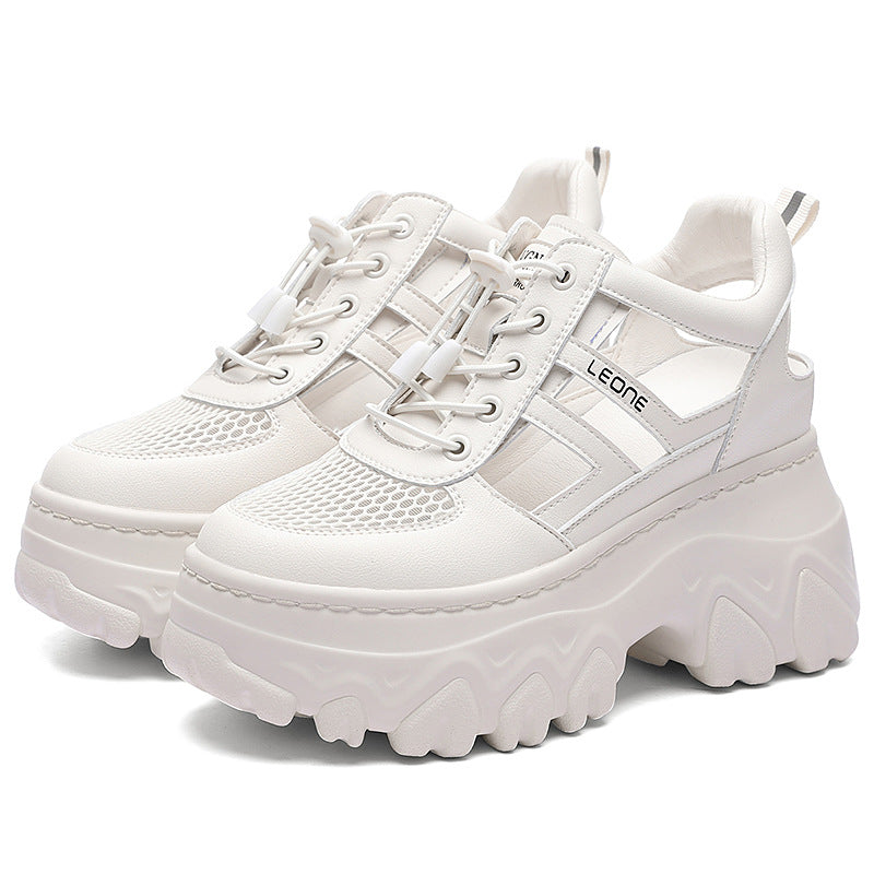 Damen Plateau Sneaker Trendy High Heels Schuhe