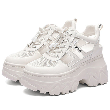 Damen Plateau Sneaker Trendy High Heels Schuhe