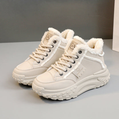 Damen Winter Sneaker High-Top Flauschig Rutschfest