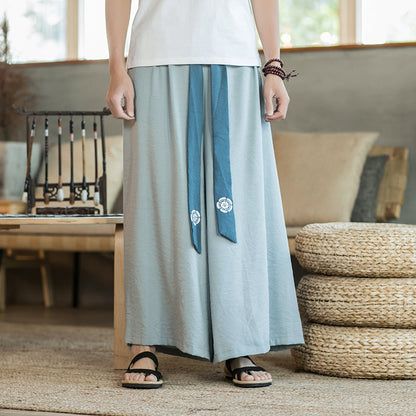 Herren Palazzo-Hose Elegante Lässig Mit Gürtel