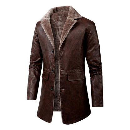Herren Lederjacke Elegant Schwarz Warm gefüttert - BerlinGlamour