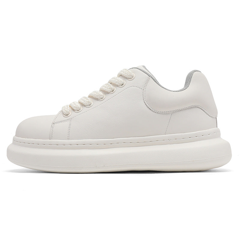 Damen Sneaker Leder Bequem Dicke Sohle Modisch