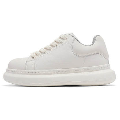 Damen Sneaker Leder Bequem Dicke Sohle Modisch