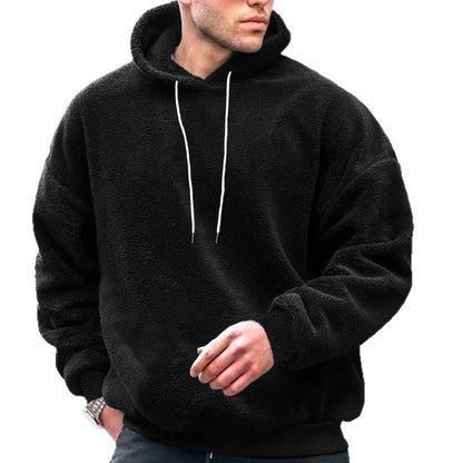 Herren Fleece Pullover Kapuzen Sweatshirt Weich Warm