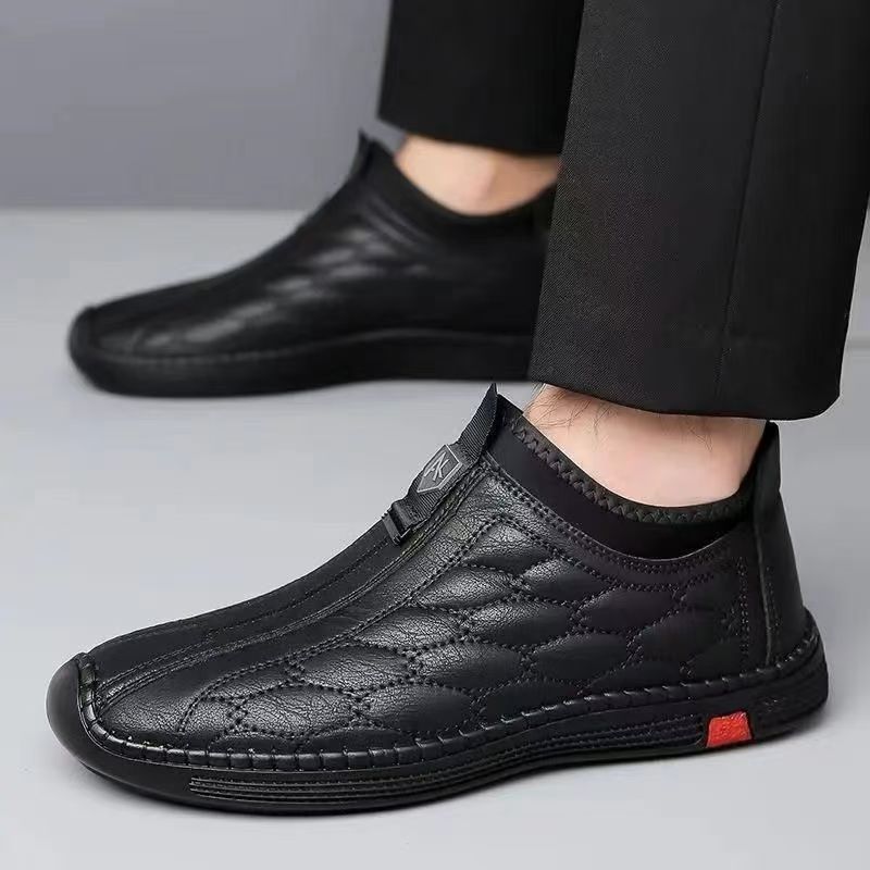 Damen Lederschuhe Comfort Slip-On Schuhe Schwarz