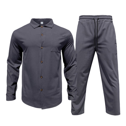 Herren Casual Hemd und Hose Set Modern Freizeit