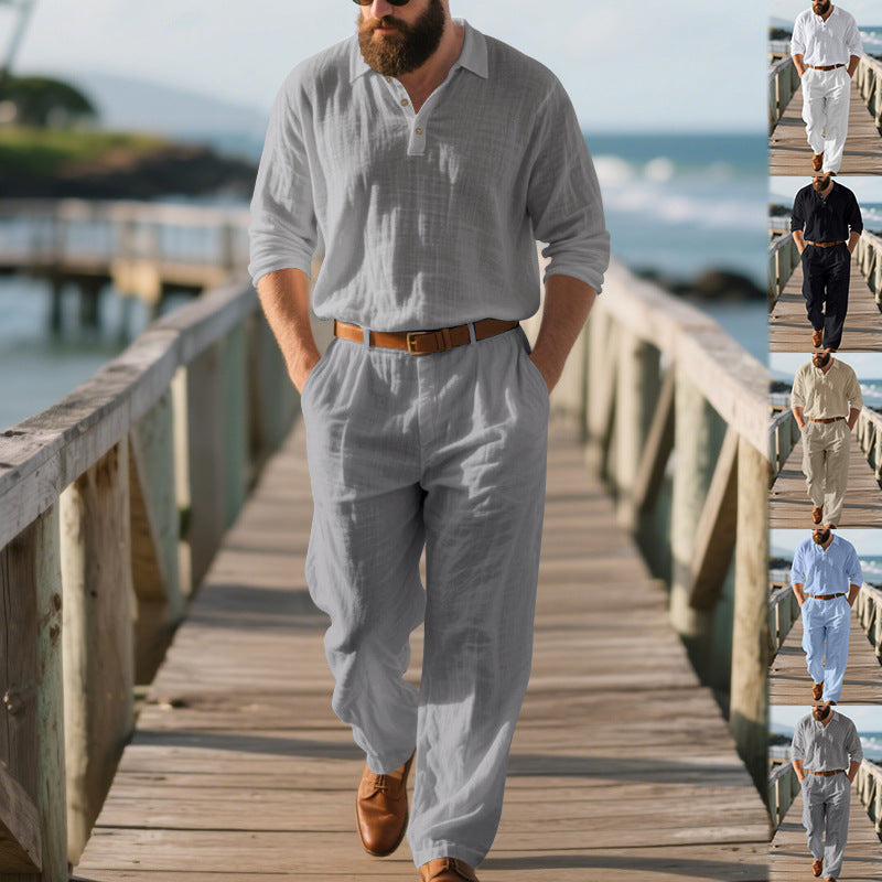 Herren Zweiteiler Modern Poloshirt Bequem Elegant