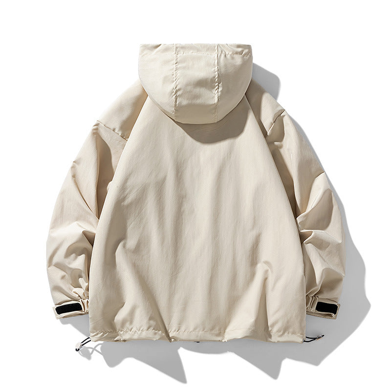 Herren Outdoor-Jacke Funktionell Wasserdicht Verstellbare Kapuze