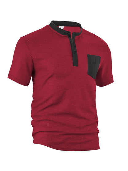 Herren Kurzarm-Shirt Modern mit Brusttasche und Textur