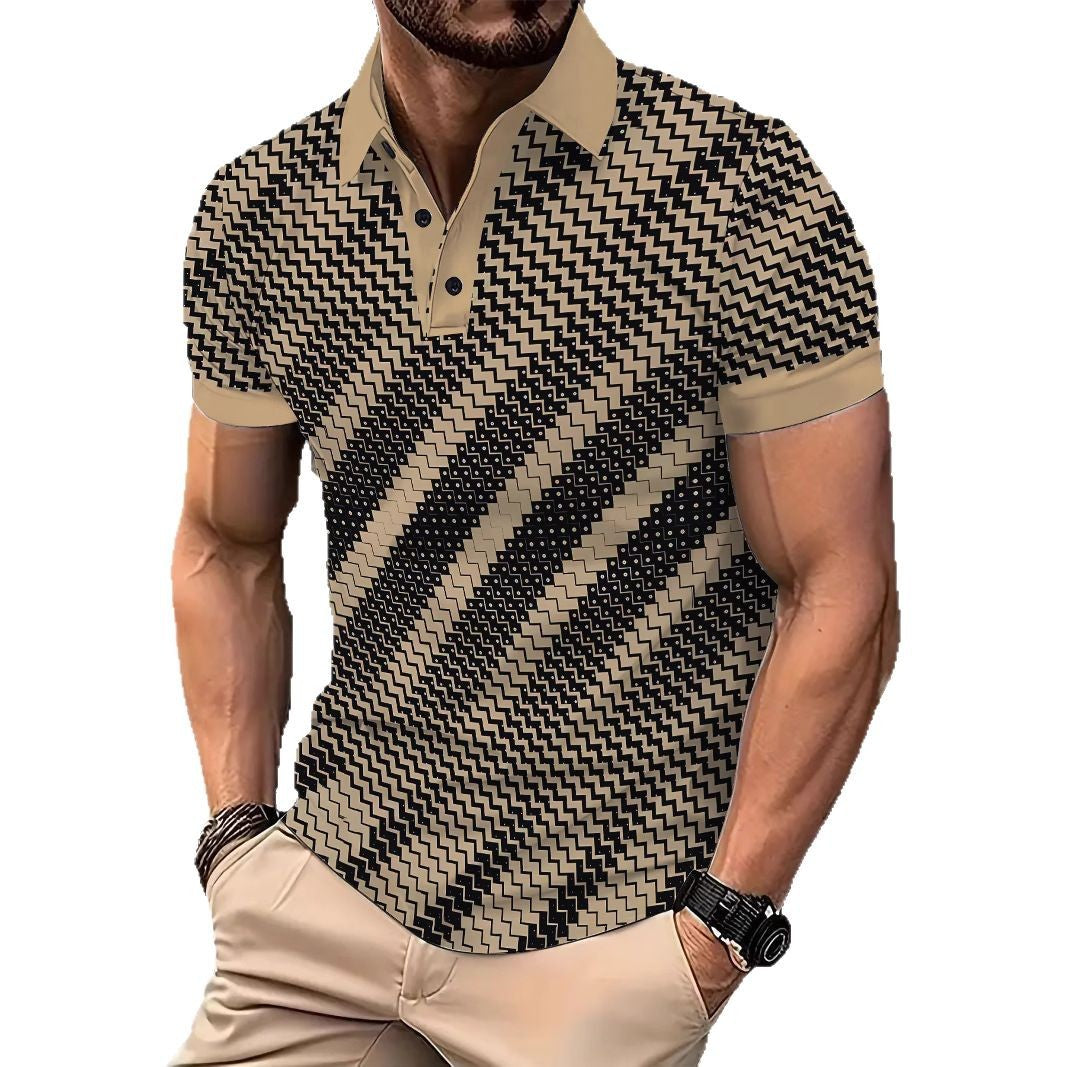 Herren Poloshirt Modern Geometrisch Design Berlin Style