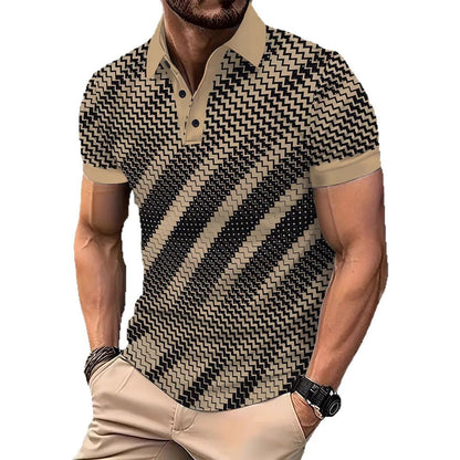 Herren Poloshirt Modern Geometrisch Design Berlin Style