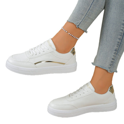 Damen Sneaker Komfortabel Glänzend Modisch
