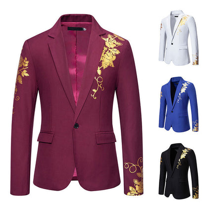 Herren Blazer Elegant mit Goldmuster Modern
