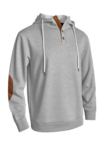 Herren Kapuzenpullover Modern mit Knöpfen und Verstärkung