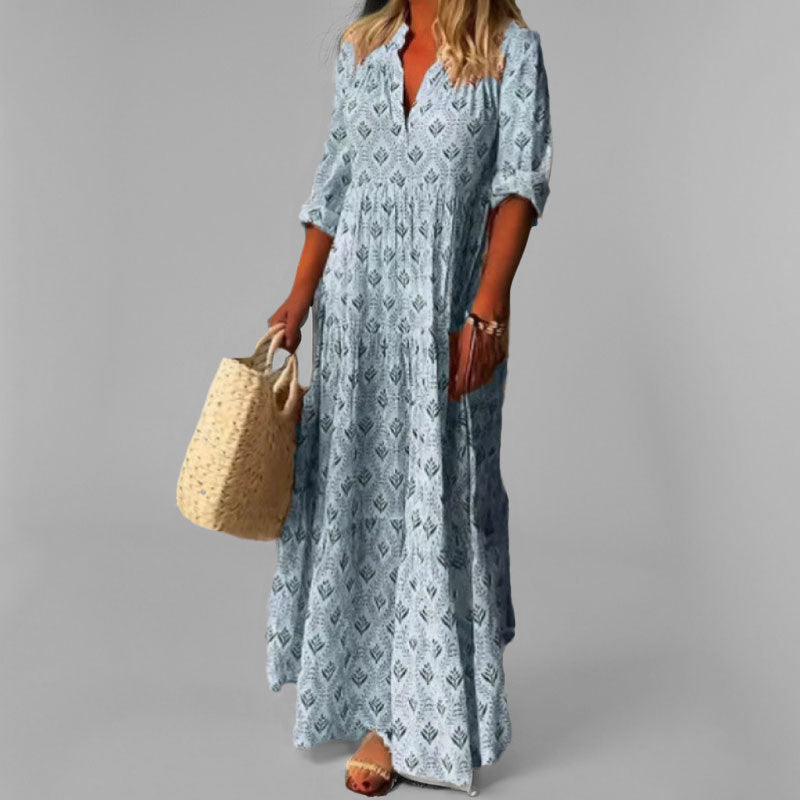 Elanira Maxikleid in Blau für Sommer und Urlaub