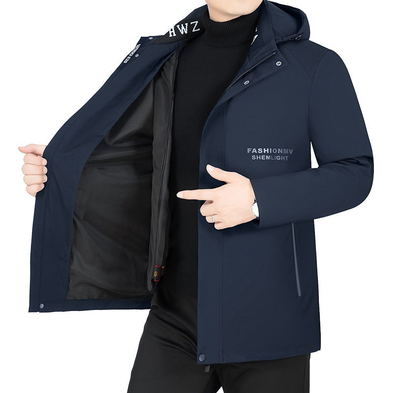 Wasserdichte Herrenjacke Atmungsaktiv mit Kapuze Outdoor - BerlinGlamour