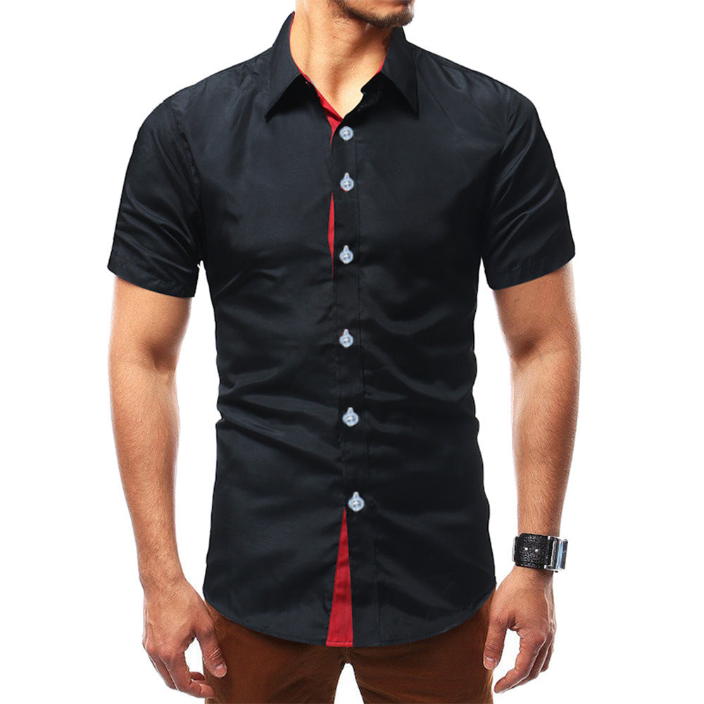 Herren Kurzarmhemd Modern Slim Fit Feinripp - BerlinGlamour