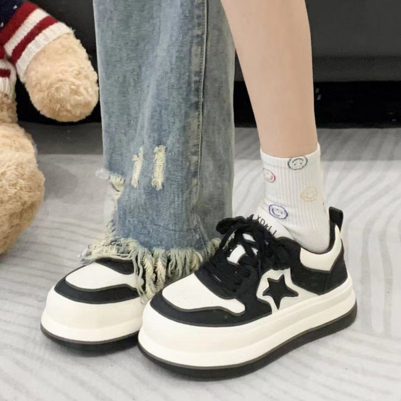 Damen Plateausneaker Sternen-Design Trendy Schuhe