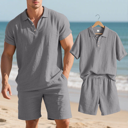 Herren Sommeroutfit Kurzarm Polo Shorts Modern