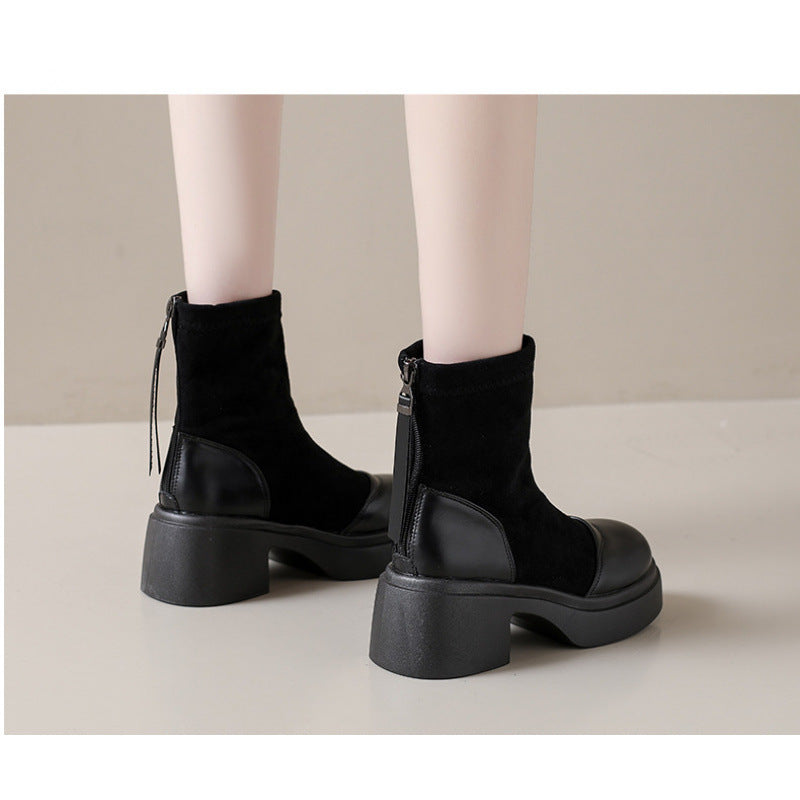 Damen Stiefeletten Elegante Absatzschuhe Hochzeitsschuhe Schwarz
