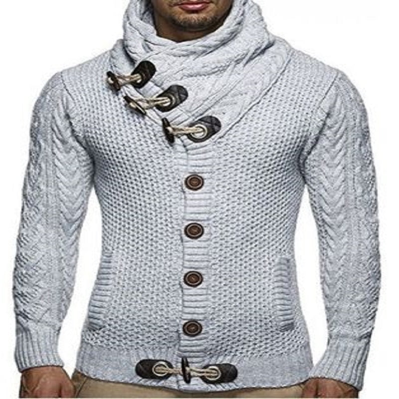 Herren Cardigan Strickpullover Hochkragen Modern