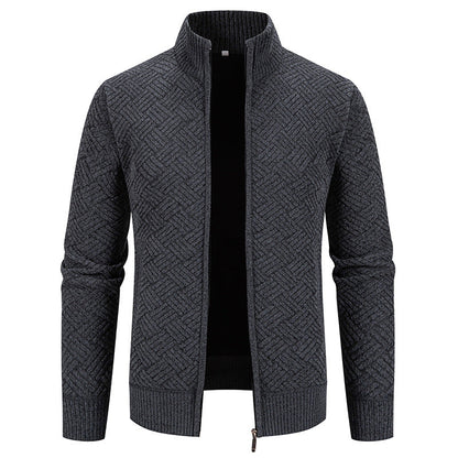 Herren Strickjacke Karomuster Modern Geschnürt