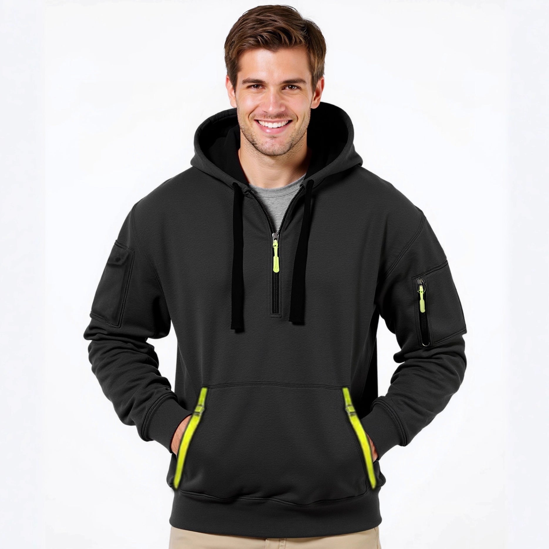 Herren Kapuzenpullover Modern mit Taschen - BerlinGlamour