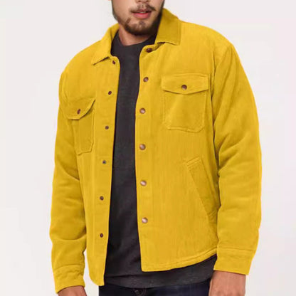 Herren Cordjacke Lässig Modern mit Taschen