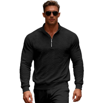 Herren Pullover Stehkragen Reißverschluss Casual Modern