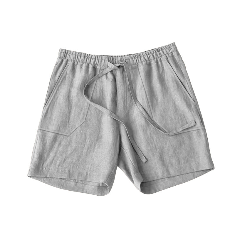 Herren Leinen Shorts Bequem Elastisch Sommer