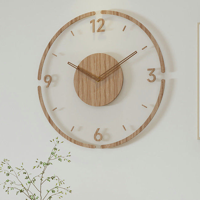 Holzwanduhr Skandinavisch Modern Wooden Wave - BerlinGlamour