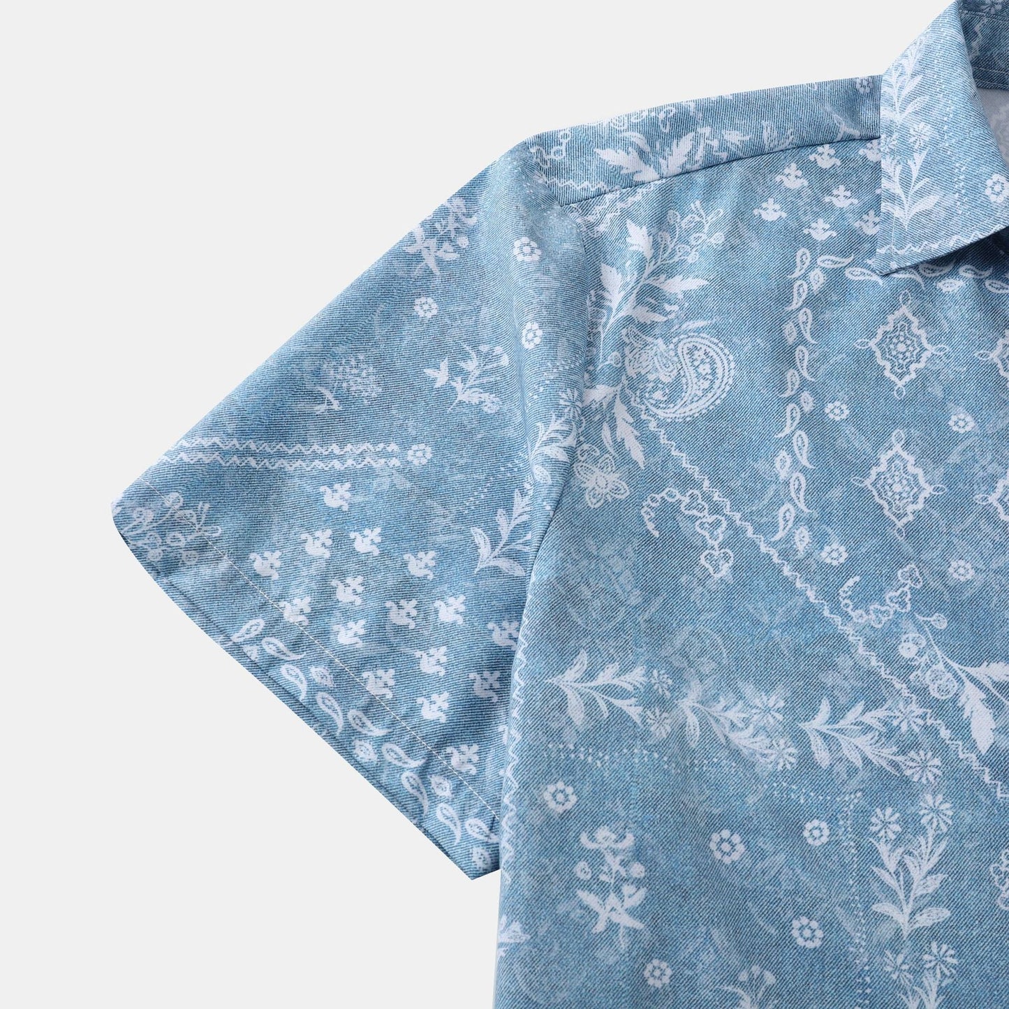 Herren Kurzarmhemd Modern Floral Leger
