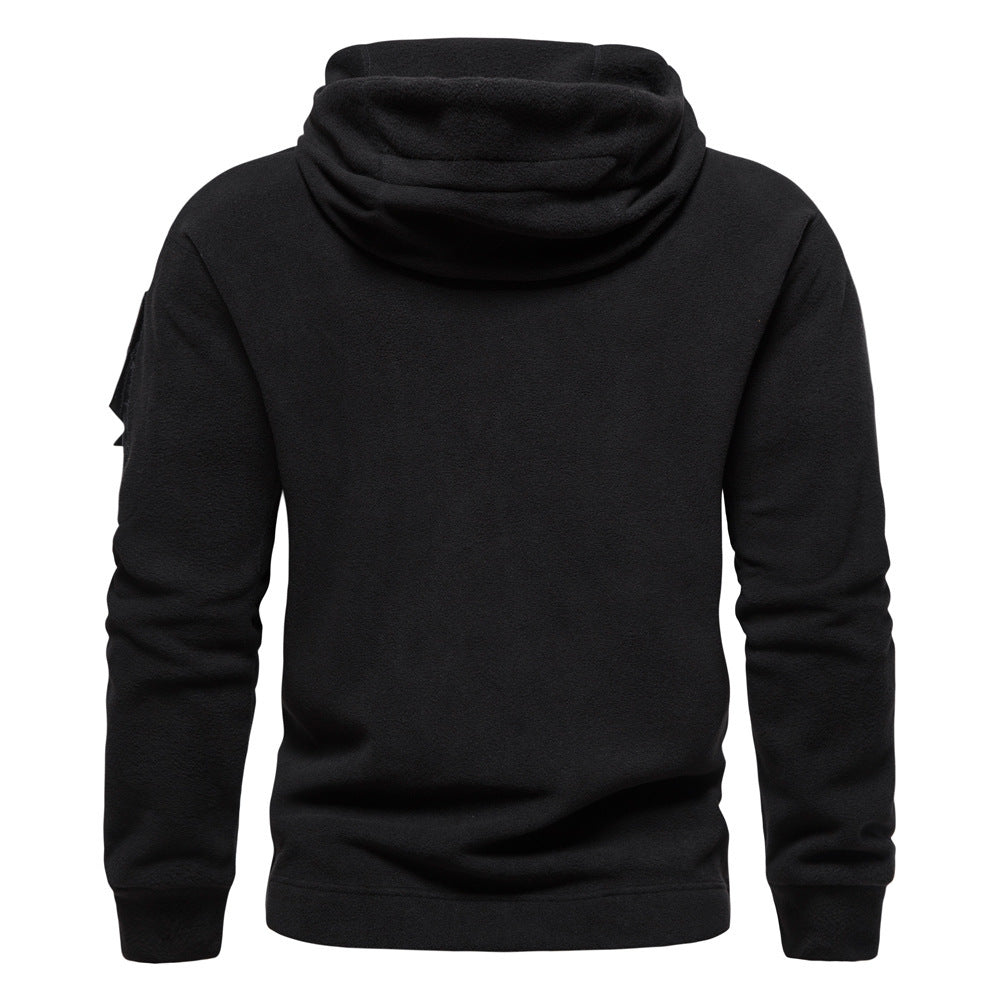 Herren Fleece Hoodie mit Reißverschlusstaschen Sportlich Modern