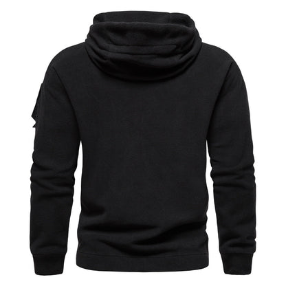 Herren Fleece Hoodie mit Reißverschlusstaschen Sportlich Modern