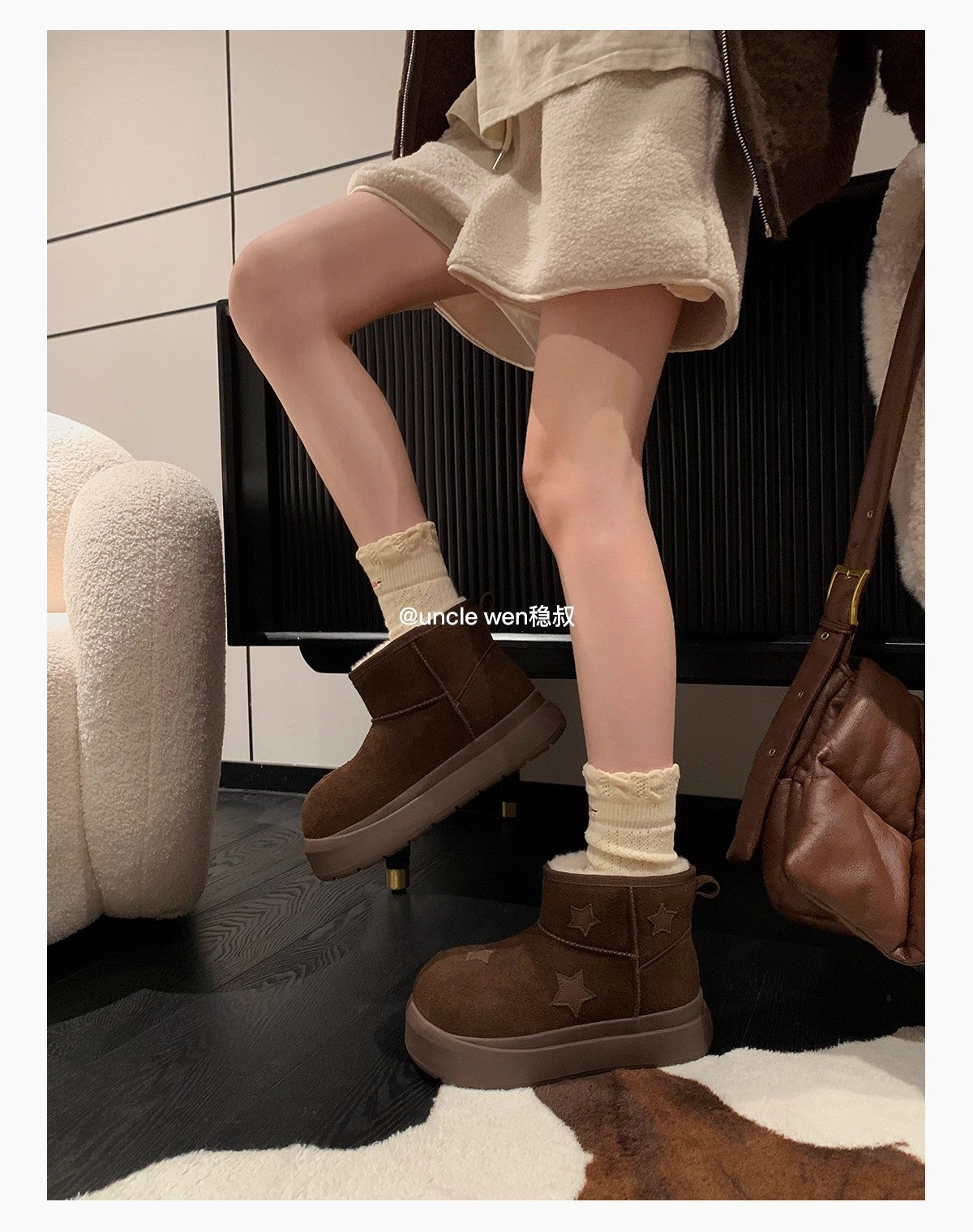 Damen Winterboots Bequem Sternen-Design Modisch