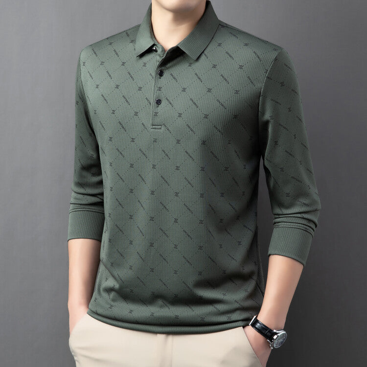 Herren Poloshirt Langarm Atmungsaktiv Modern