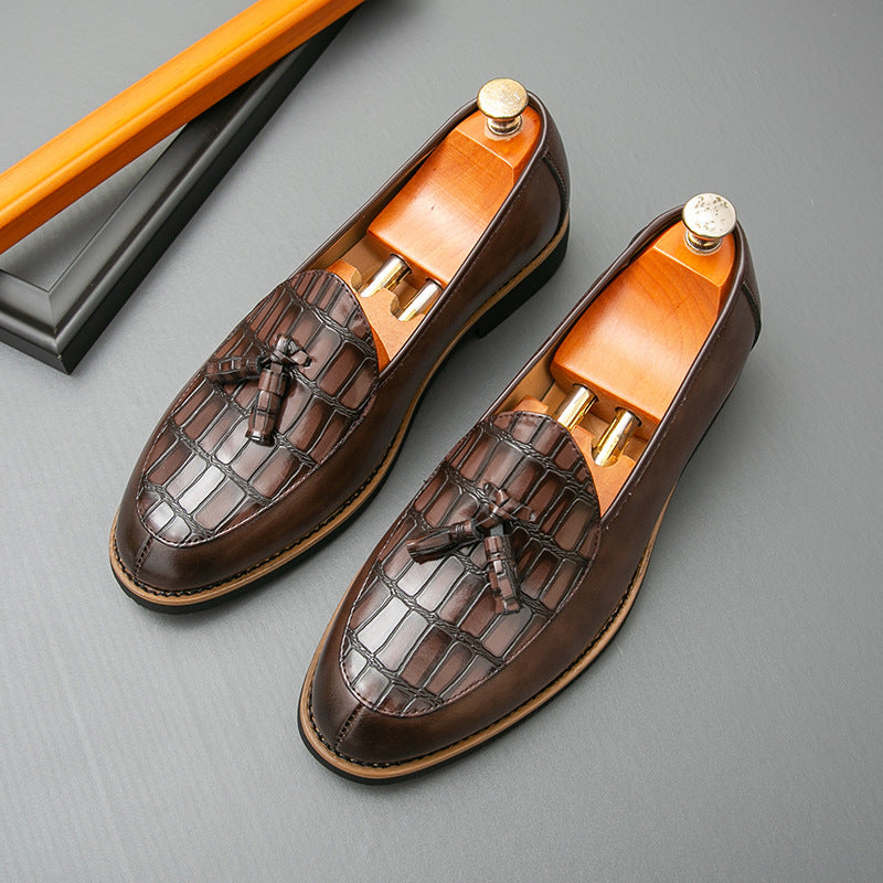 Damen Mokassins Elegante Leder Schuhe mit Quasten Detail