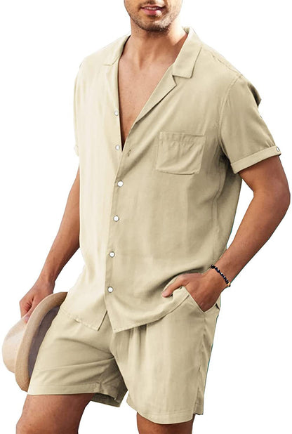 Herren Freizeit-Set Kurzarm Bequem Sommer