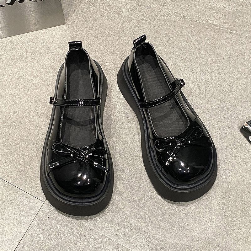Damen Plateau-Schuhe Glänzend Schick Frauen Schuhe Heidi Stil