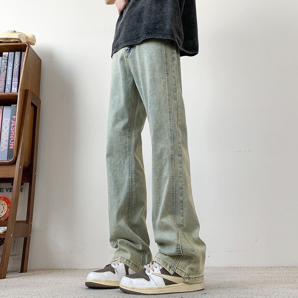 Lässige Herren Jeans Bequem Weit Geschnitten