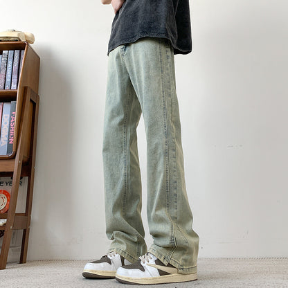 Lässige Herren Jeans Bequem Weit Geschnitten