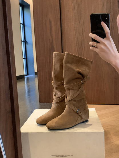 Damen Stiefel Elegante Mit Verstellbarem Riemen Komfortabel