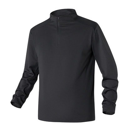 Herren Langarmshirt Funktionsshirt Stehkragen Reißverschluss