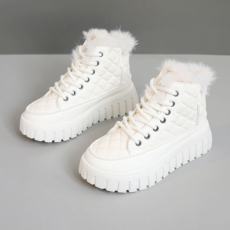 Damen Winterstiefel Warm Fellbesatz Rutschfest Schnee