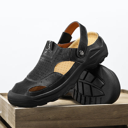 Damen Sandalen Leder Sommerlich Atmungsaktiv
