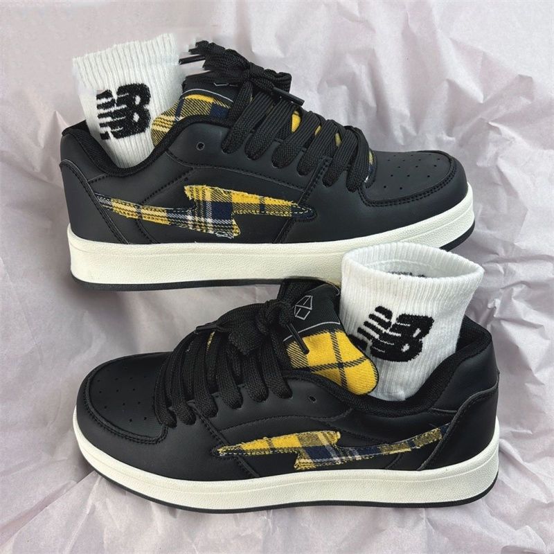 Damen Sneaker Kariert Bequem Gepolstert