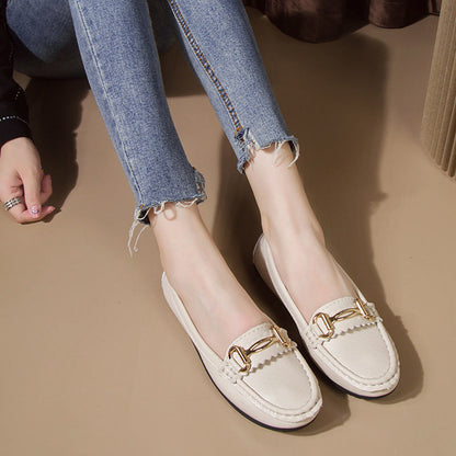 Damen Mokassinschuhe Gold Dekorative Pantoletten