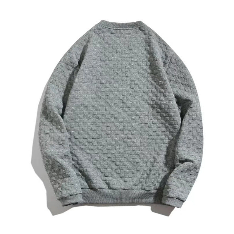 Herren Sweatshirt Strukturiert Grau Stadtstylisch
